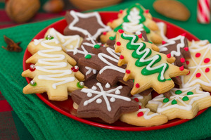 Plate full of Christmas cookies